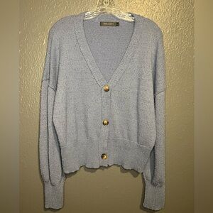 Women’s Cropped Long Sleeve Open Front Popcorn Knit Oversized Cardigan